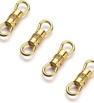Zpsolution Double Open Swivel Pendant Clasp Connectors Bails for Necklace, Removable Pendant Findings 4PCS Gold